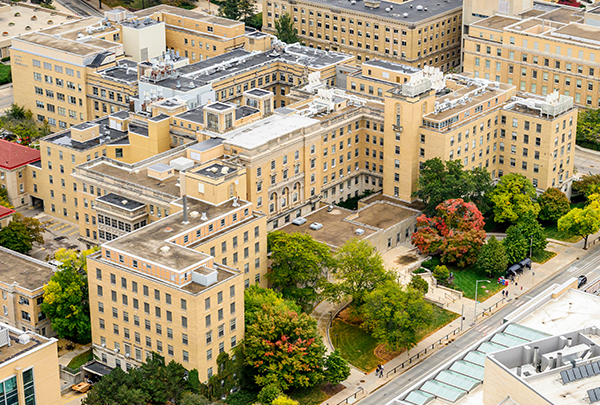 Aerial view of the Medical Sciences Center