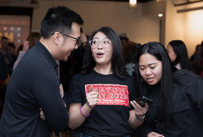 A student celebrates matching to a residency program