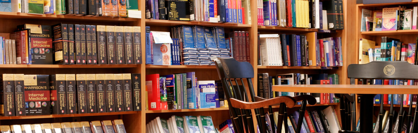 Shelves full of books