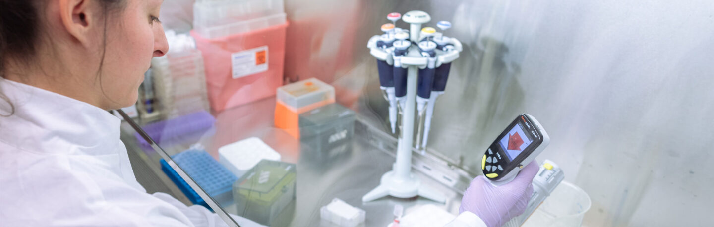 student working in a lab