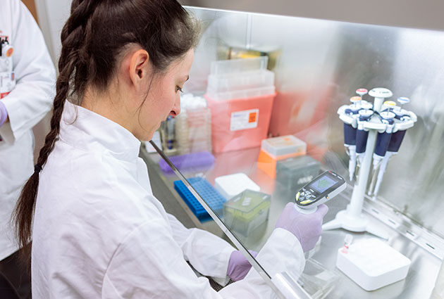 Student working in a lab