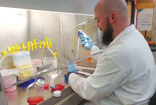 MSTP student working in a lab