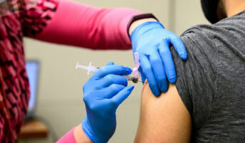 A person receiving a vaccination