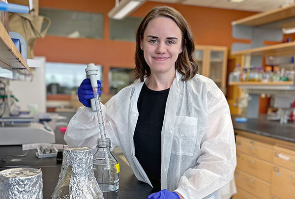 MSTP student, Susan Zelasko, in a research lab