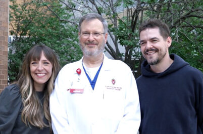 Dixon Kaufman with kidney donor and recipient