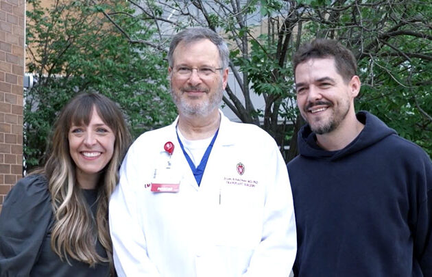Dixon Kaufman with kidney donor and recipient