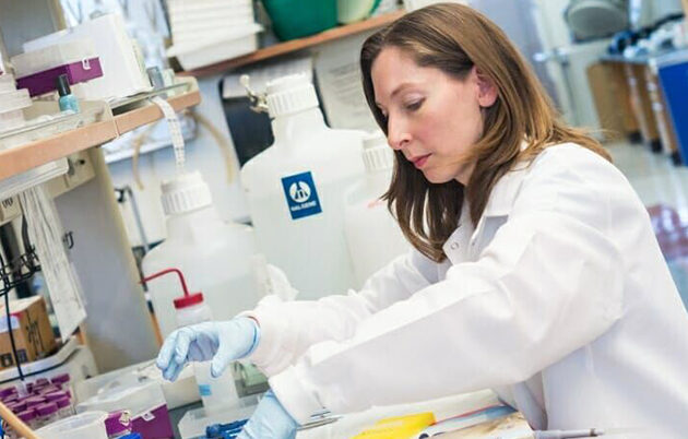 A scientist working in a lab