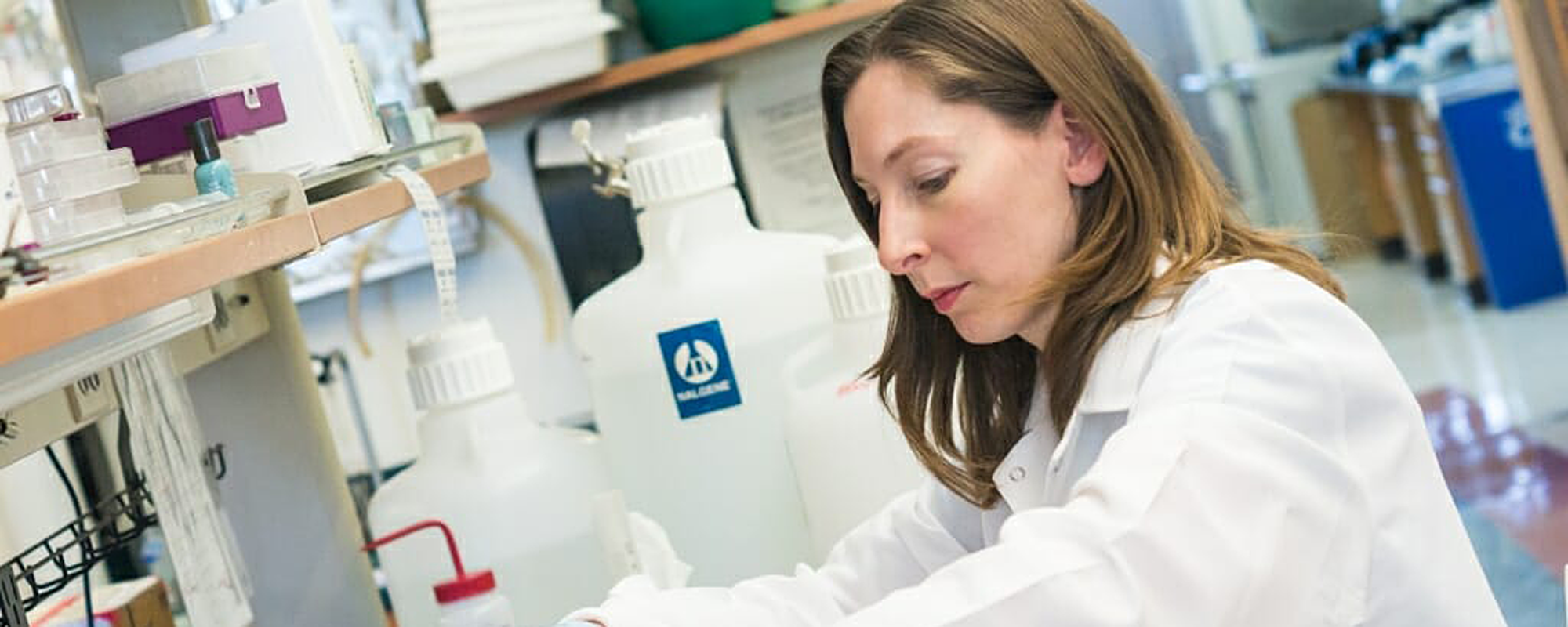Beth Weaver working in a lab