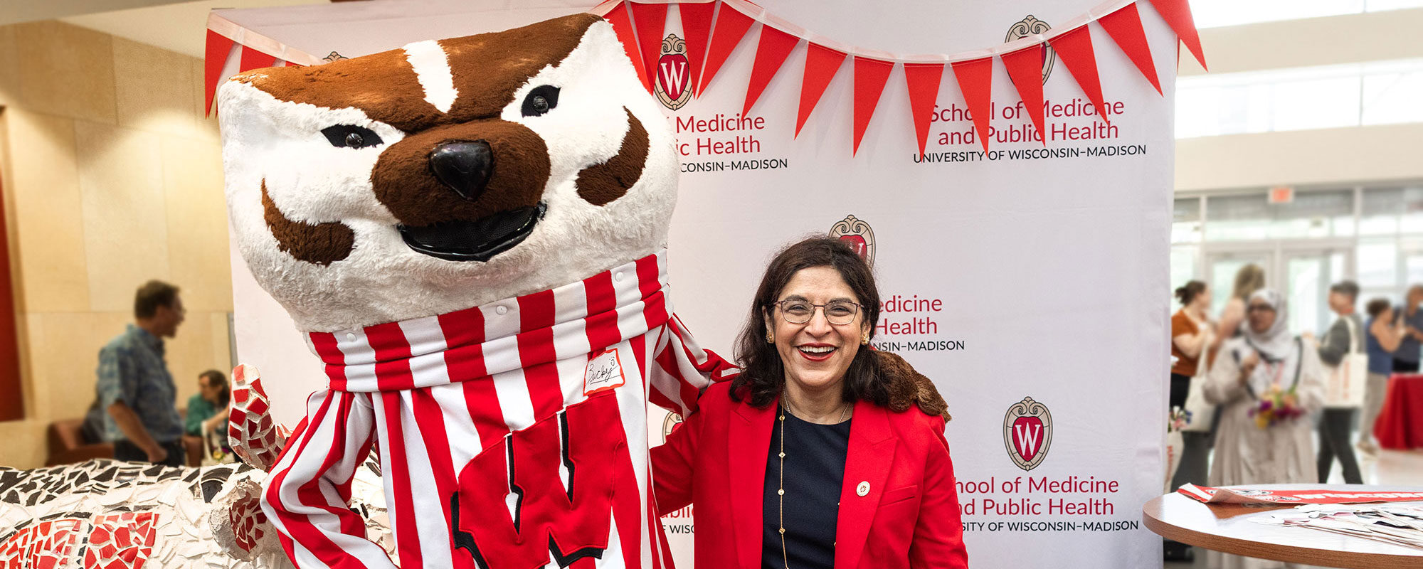Bucky Badger and Dean Ahuja