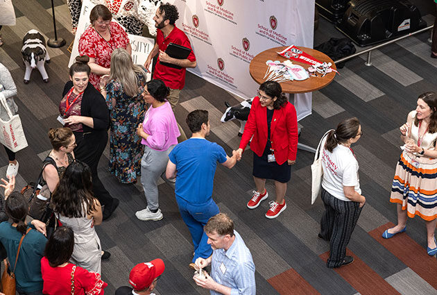 People meet and mingle at an SMPH event