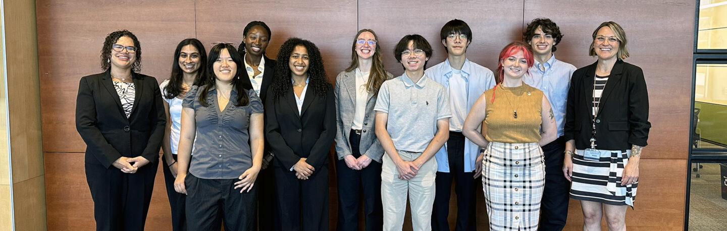 A group of smiling undergraduate students