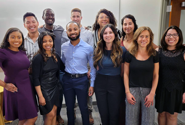 A smiling group of students