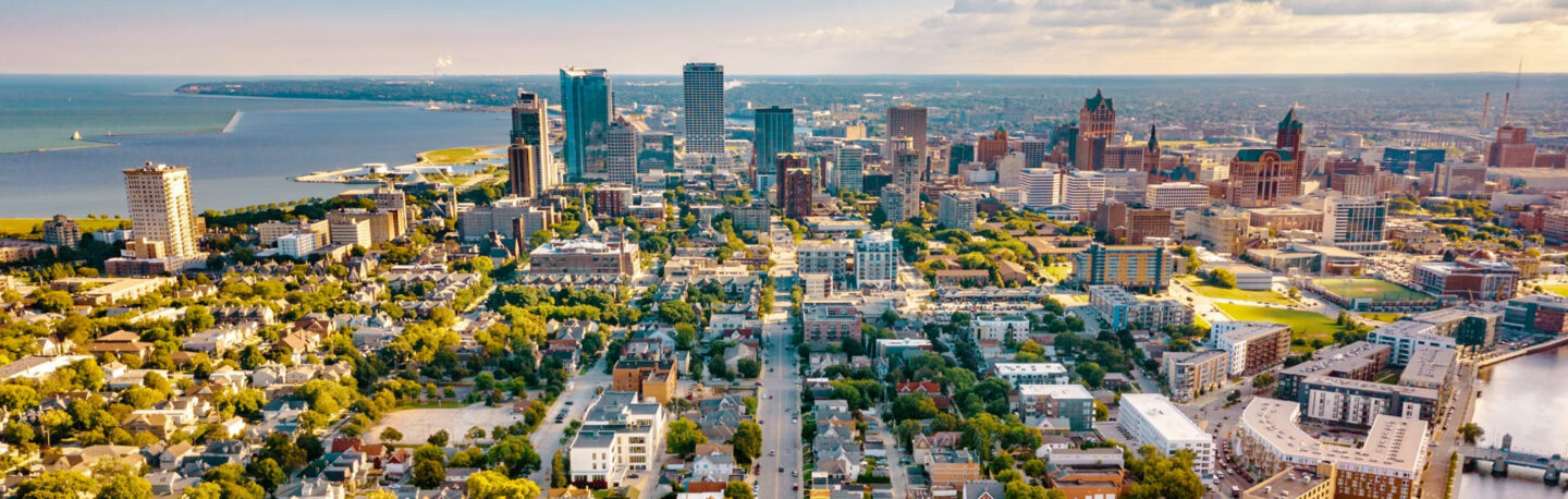 Aerial view of Milwaukee