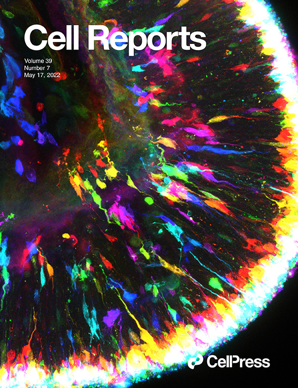 The May 17, 2022 cover image of the journal Cell Reports