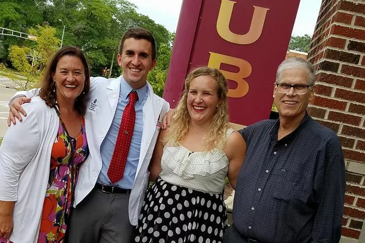Medical student Ross Gilbert and family